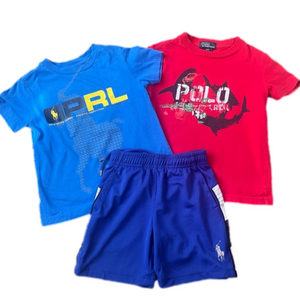 Polo Ralph Lauren Bundle Boys 4T T-shirts and shorts Red White and Blue